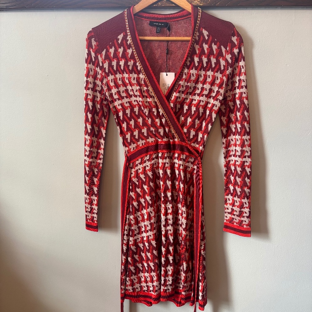 Karen Millen Red Wrap Dress, size S